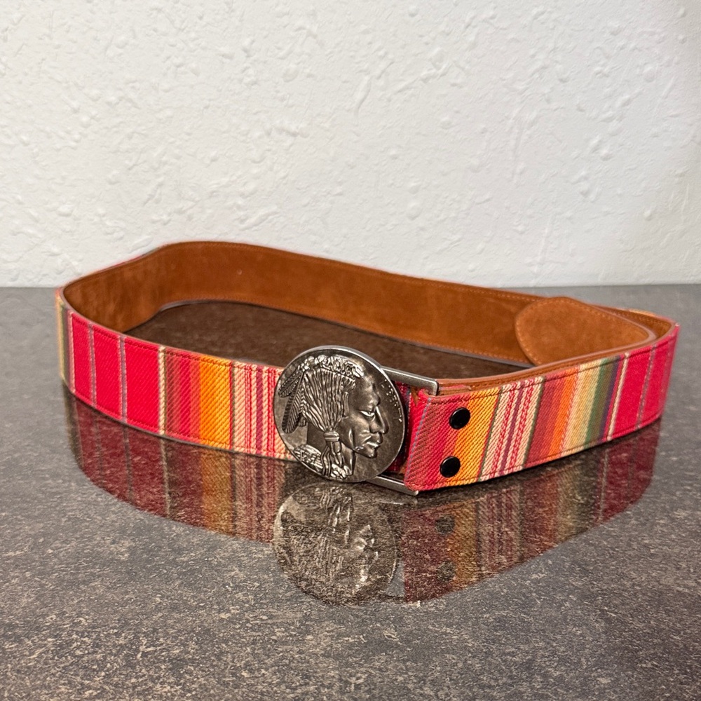 Lucky & Blessed Southwestern Belt with Indian Head Coin‎ Buckle